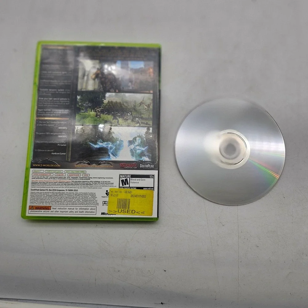 Two Worlds Xbox 360 Video Game Disc With Case SouthPeak M Fantasy RPG NTSC-U/C